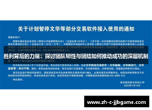 胜利背后的力量：探讨团队韧性与团结如何推动成功的深层机制