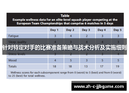 针对特定对手的比赛准备策略与战术分析及实施细则